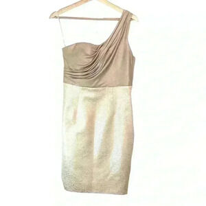 Kay Unger Gold One Shoulder Dress | Gold | SZ 8‎